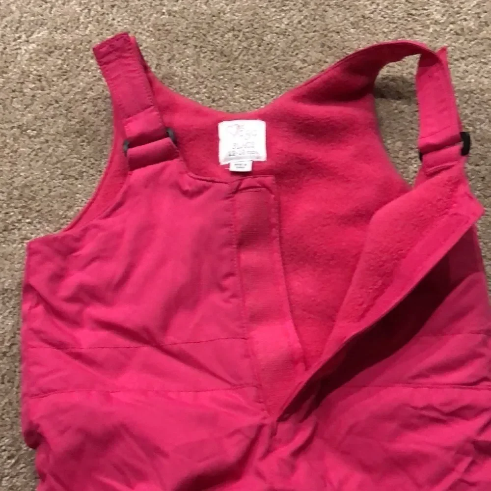 1989 place girls pink bib snow pants size 12-18 months .